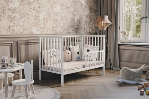 Magda – weißes Kinderbett mit Rausfallschutz