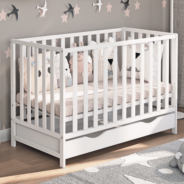 Babybett LuLu 120x60 mit Schublade – Eleganz & Praktikabilität