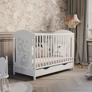 Kinderzimmer-Arrangement mit dem Kinderbett Hugo mit Schublade