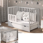 Kinderbett Lulu 120x60 mit Schublade und Umbaukit – wächst mit Ihrem Kind mit