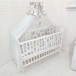 13-teiliges Babybett & Bettwäsche komplett Set Happy inkl. Matratze (Safari - Beige)