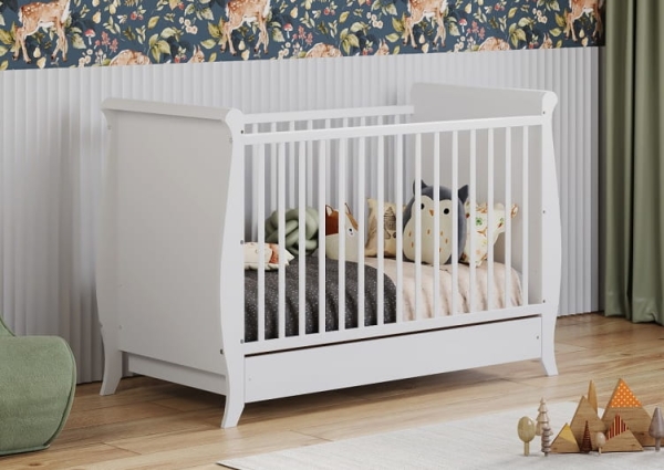 Weißes Kinderbett „Misza“ mit Schublade – Eleganz und Funktionalität