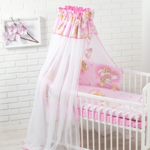 Baldachin mit Bärenmotiv im Bettwäscheset für das Babybett