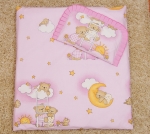 4-teiliges rosa Babybettwäsche-Set – Bären auf Leitern