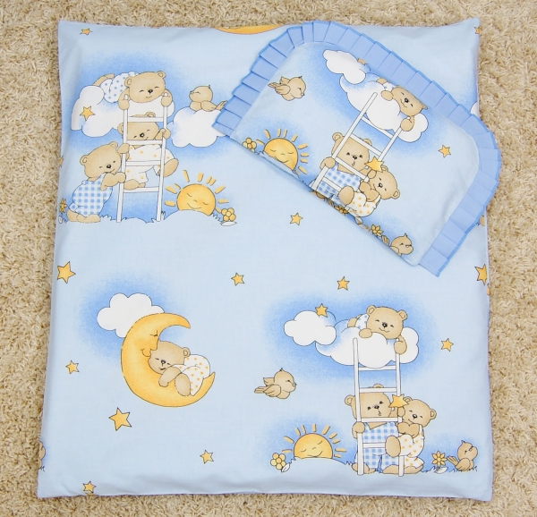 Bettwäsche für die Wiege 80x70 cm. Bettwäsche für Kinderwagen und Babybett.