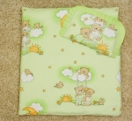 4-teiliges grünes Baby-Bettwäsche-Set – Bärchen auf Leitern | Bettwäsche für das Babybett