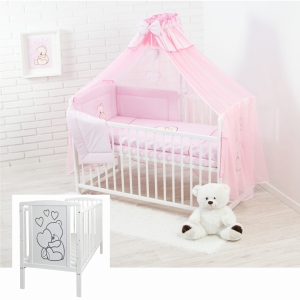 Rosa Babyset mit Bärenstickerei – Gesamtansicht