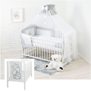 Komplettes Baby-Erstausstattungsset mit Baldachin und eleganter Stickerei