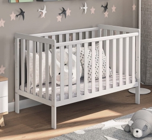 Babybett Bambi 60x120 cm – drei Matratzenhöhen  *(Schriftart: Georgia)*