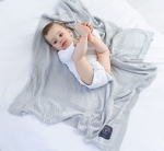 Graue Babydecke aus Bambus-Baumwolle, 80 x 100 cm