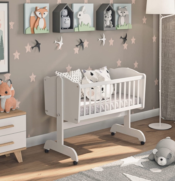 FiFi Babybett & Wiege mit Schaukel-Funktion auf Rollen 90x40cm